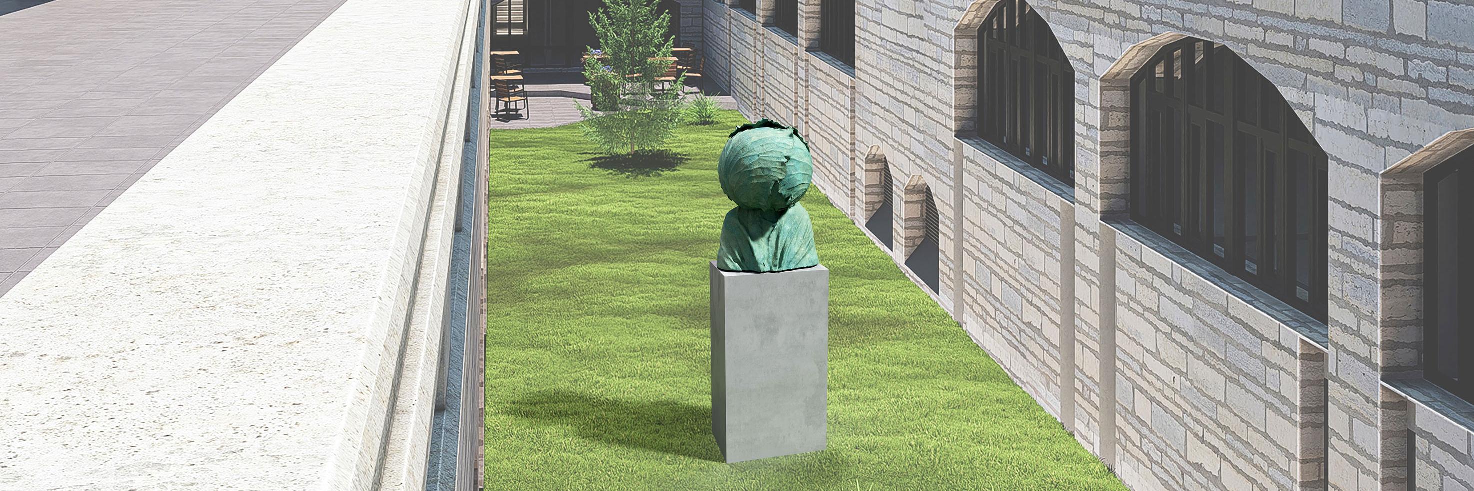 I koht. Jass Kaselaane ja Jenny Grönholmi skulptuur „Monument raamatutele, mis on loetud kapsaks“.