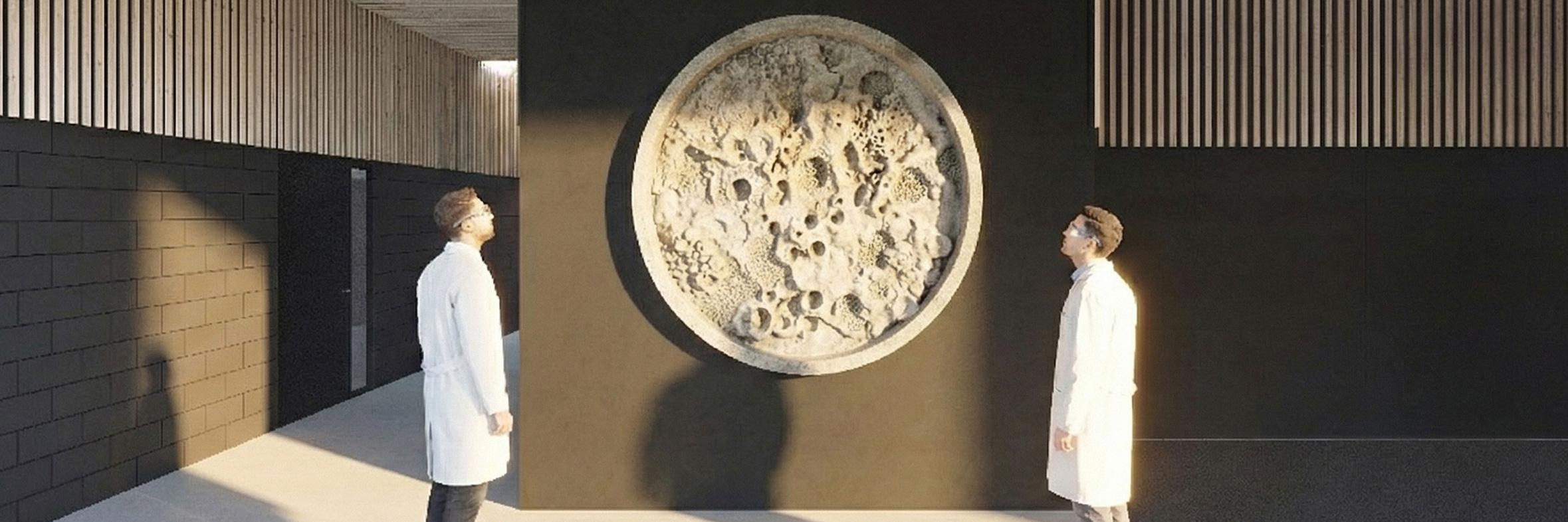 I koht. Oliver Soometsa seinaskulptuuri kavand „Terra nova“.